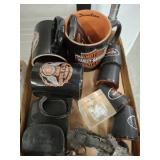 GROUP OF MOTORCYCLE DECOR, MUGS, MISC