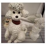 GROUP OF POODLE DECOR, CERMICS, FIGURINES
