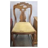 VINTAGE DINING CHAIR W/ UPHOLSTERED SEAT