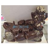 VINTAGE POODLE DECANTER WITH CUPS