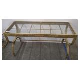 METAL FRAME GLASS TOP FOYER TABLE