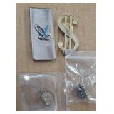 SILVER PRAYER BOX CHARM, LAZER CUT MERCURY DIME, 2