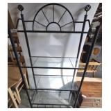 4 SHELF GLASS TUBE FRAME CURIO SHELF 36X 12X 72
