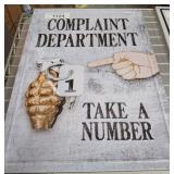COMPLIMENT DEPT METAL SIGN   12X17