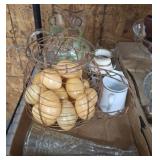 TEA POT EGG BASKET, CREAMER, PITCHER, MISC