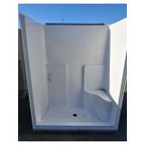 1 PC FIBERGLASS SHOWER W/ BUILT IN SEAT