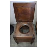 WOODEN CHAMBER POT SEAT, NO POT