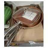 SET OF 3 NEW COPPER X CHEF PANS