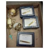 WATCHES, TIE CLIPS, PINS