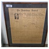 FRAMED PROVIDENCE JOURNAL ARTICLE