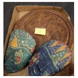 EXOTIC WOODEN BASKET, WOODEN MASKS