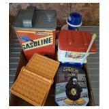 ASSORTED COLLECTIBLES, TINS, TRAIN, MISC