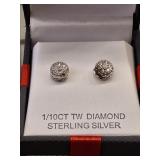STERLING AND DIAMOND EARRINGS