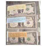 1976 2 DOLLAR BILL, BARR NOTE, 1935E SILVER CERTIF
