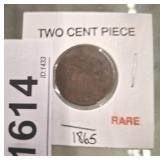 1865 2 CENT PIECE