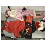 2 PC PORCELAIN POODLE DOLLS 22IN