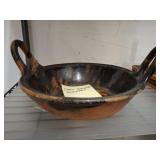 EARLY REDWARE SLIPWARE CENTER BOWL