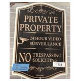PRIVATE PROPERTY METAL SIGN   11X17