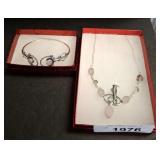 MARKED 925 NECKLACE, BRACELET