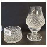 WATERFORD CRYSTAL ALANA HURRICANE LAMP AND GLOBE