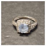 MARKED 925 RING WITH BLUE STONE