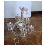5  LIGHT CHANDELIER W/ PRISMS