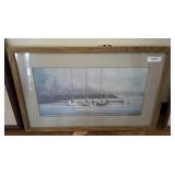 SINGED SAIL BOAT PRINT 30X18
