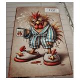 CHICKEN METAL SIGN  8X12
