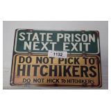 STATE PRISON METAL SIGN   12X8