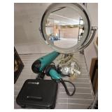 VANITY MIRROR, HAIR DRYER, BODY MED