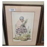1988 JOHN HENRY SWEET GRASS BASKET PRINT 17X22
