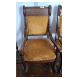 OAK PAW FOOT CHAIR W/ UPHOLSTERED SEAT/BACK