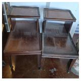 PR STEP BACK END TABLES-LEATHER INSERT
