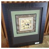 ORIENTAL PANDA BEAR ON SILK FRAMED AND MATTED19X25