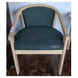 WOODEN ARMCHAIR W/ UPHOLSTERED SEAT/BACK