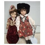 2 17" DOLLS WITH STANDS MADISON LEE NUMBERED,