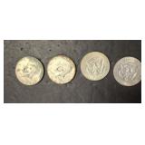 4 1960S KENNEDY HALF DOLLARS 40PERCENTS