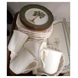 ASSORTED VILLEROY AND BOCH PLATES, CUPS, MISC