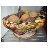 CERAMIC BOWL AND FAUX FRUIT