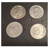 4 EISENHOWER DOLLARS 1972, 1976, 1977, 1978