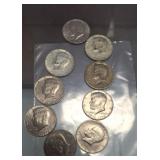 9 KENNEDY HALF DOLLARS