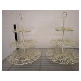 PAIR OF 3 TIER SNACK TRAYS