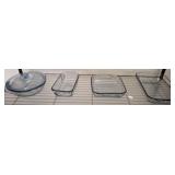 GROUP OF 4 GLASS CASSEROLES