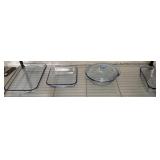 GROUP OF 4 GLASS CASSEROLES