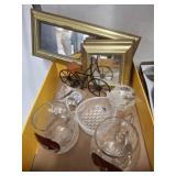 CRYSTAL DISHES, MIRRORS, MISC