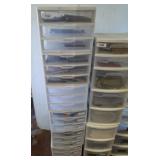 GROUP OF 3 DRAWER STORAGE BINS W/ FABRIC SAMPLES
