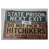STATE PRISON METAL SIGN   12X8
