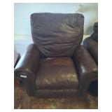 LEATHER RECLINER W/ NAIL HEAD TRIM