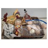 ASSORTED CHICKEN AND BARN FIGURINES