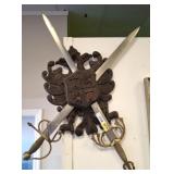 SWORD SHIELD WALL DISPLAY COAT OF ARMS PLAQUE
